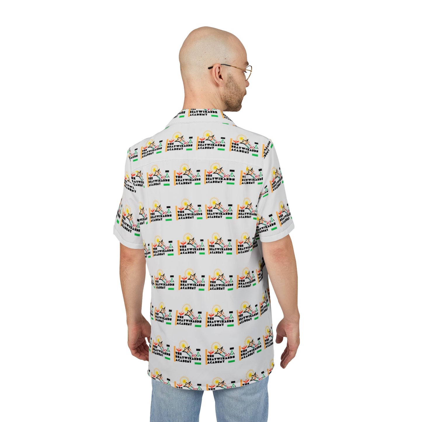 Unisex Hawaiian BeatWizard Button-Down Shirt - Fun Tropical Print for Summer Vacations