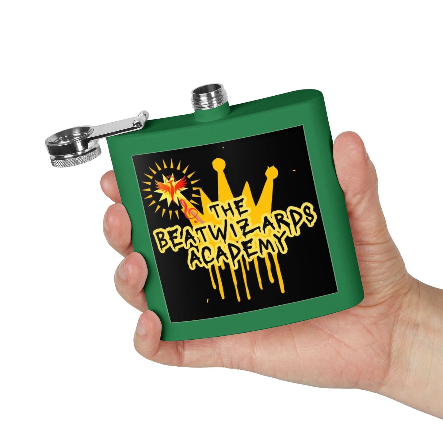 Custom Stainless Steel Flask - The Beatwizards Academy - Perfect for Events and Parties