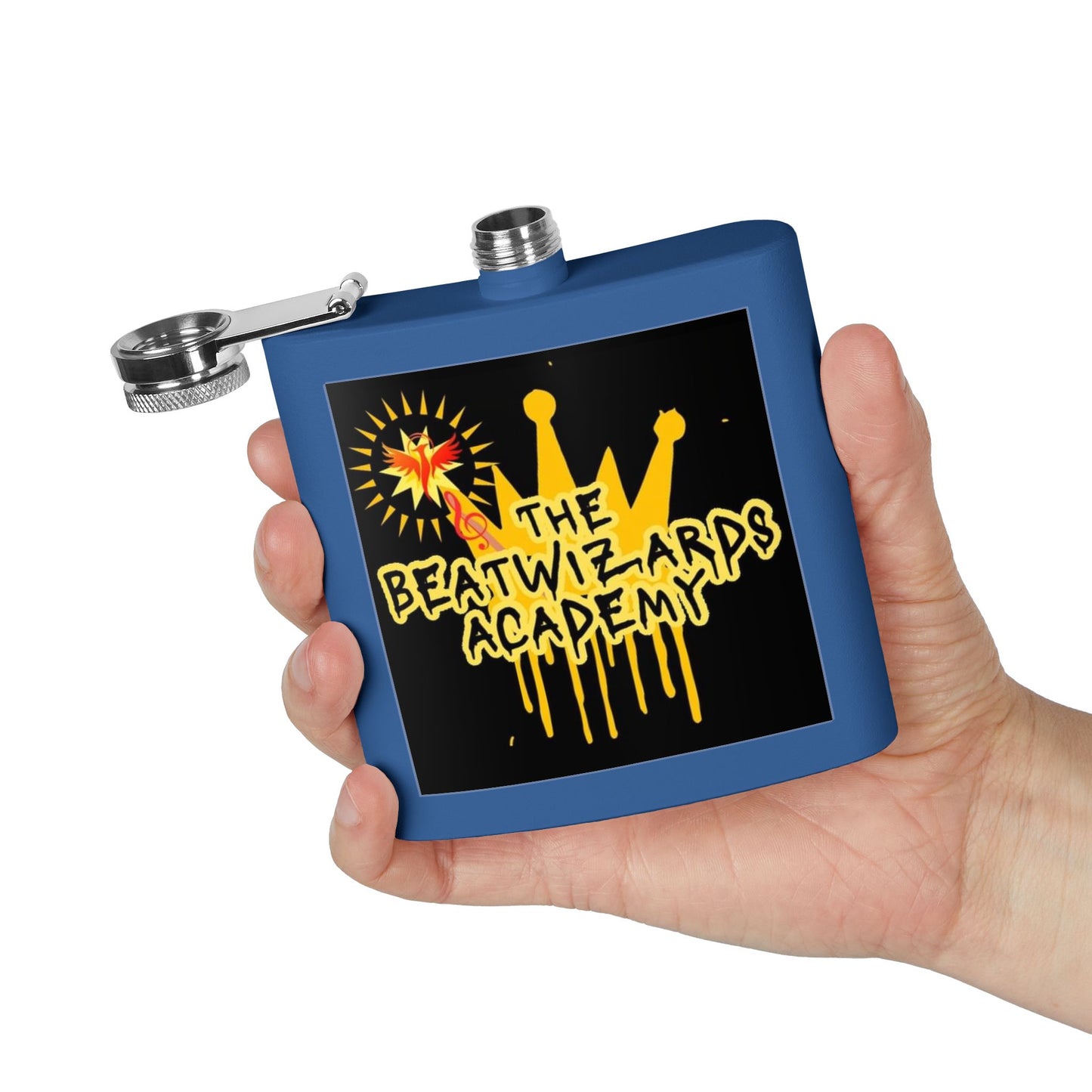 Custom Stainless Steel Flask - The Beatwizards Academy - Perfect for Events and Parties