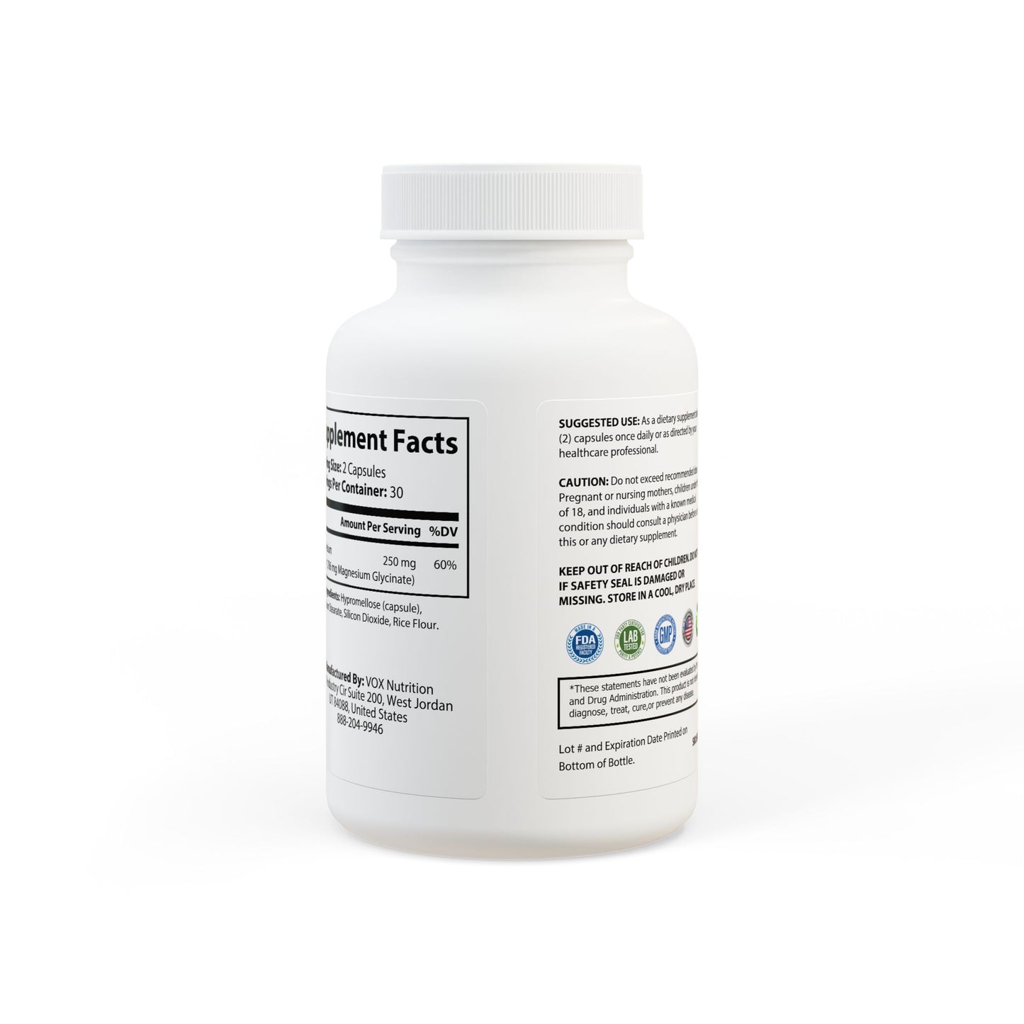 Mama Wali’s Magnesium Glycinate Supplement (60 Capsules)