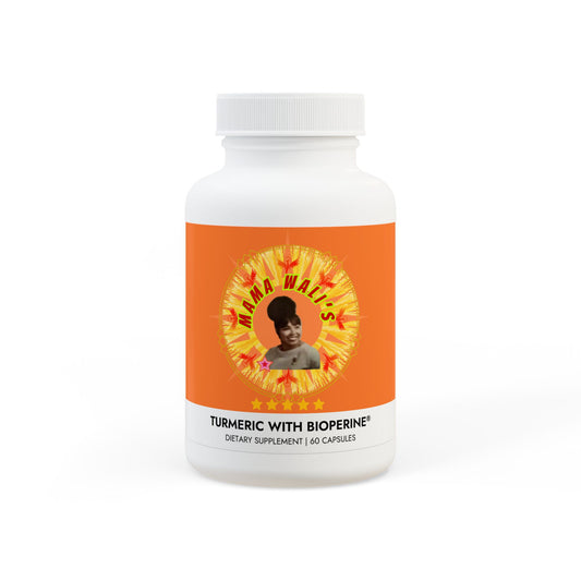 Mama Wali's Turmeric with BioPerine® (Black Pepper Fruit Extract) Supplement (60 Capsules)