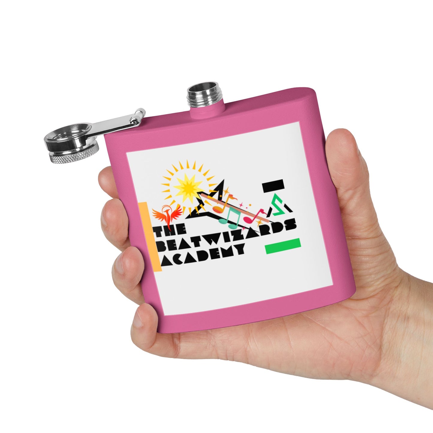 The Beatwizards Academy Stainless Steel Flask - 6oz  | Unique Gift for Music Lovers | Perfect for Parties, Tailgates, and Celebrations