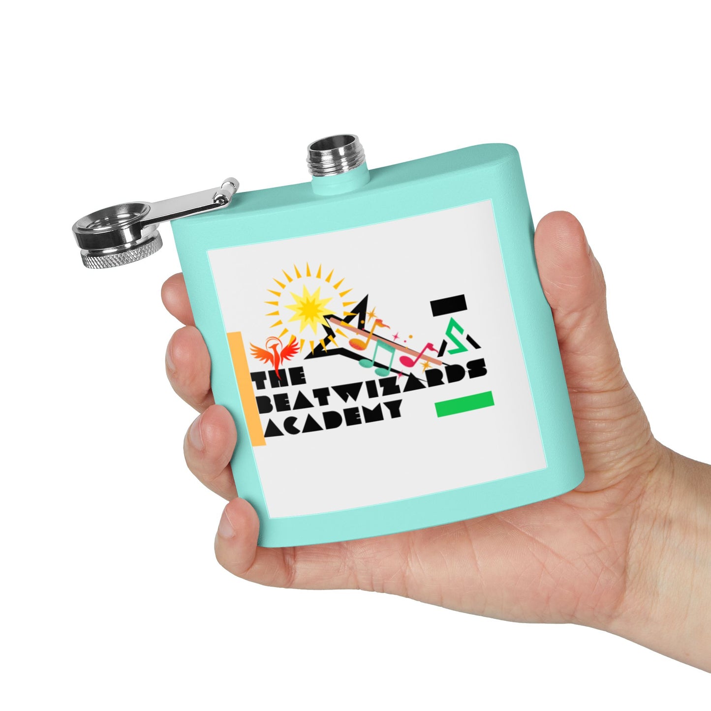 The Beatwizards Academy Stainless Steel Flask - 6oz  | Unique Gift for Music Lovers | Perfect for Parties, Tailgates, and Celebrations
