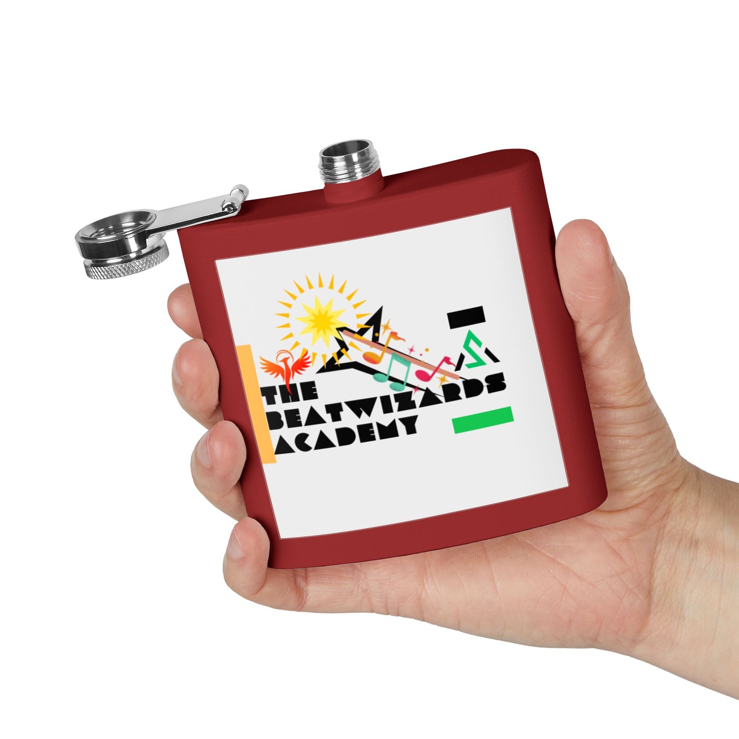 The Beatwizards Academy Stainless Steel Flask - 6oz  | Unique Gift for Music Lovers | Perfect for Parties, Tailgates, and Celebrations