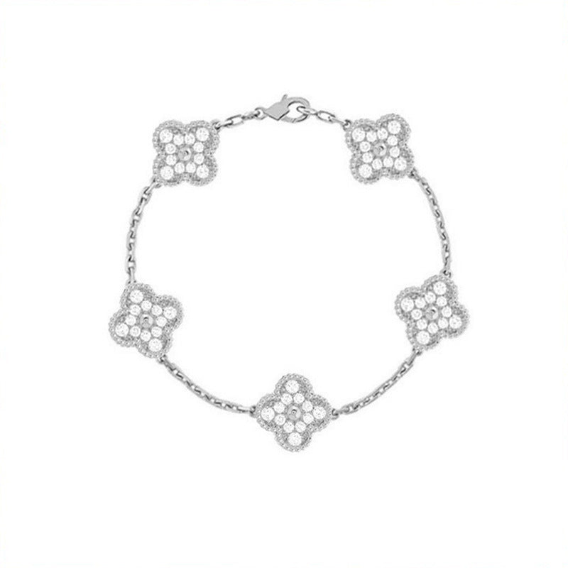 BeatWizards Academy Four leaf clover bracelet women's titanium steel light luxury electroplating 18k gold