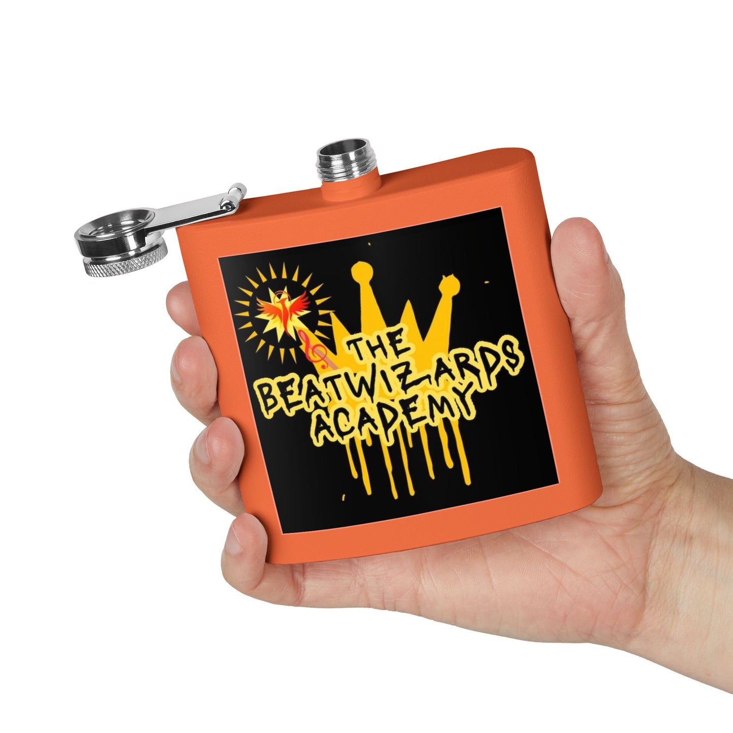 Custom Stainless Steel Flask - The Beatwizards Academy - Perfect for Events and Parties