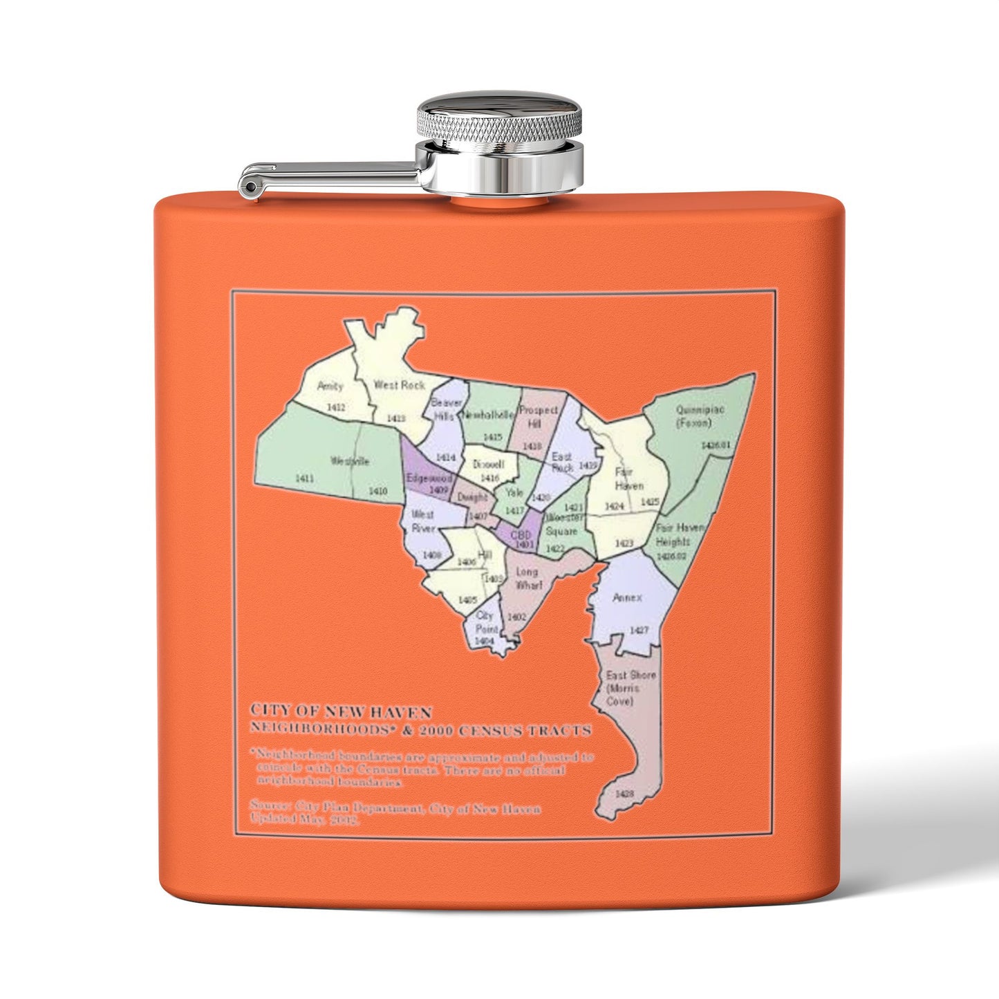 Custom New Haven Neighborhoods Stainless Steel Flask - 6oz