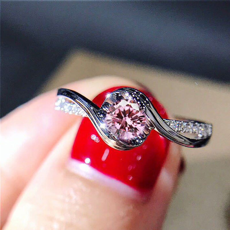 BeatWizards Creative & Twisted Arm Eight Heart Eight Arrow Zircon Ring for Women's Engagement Ring