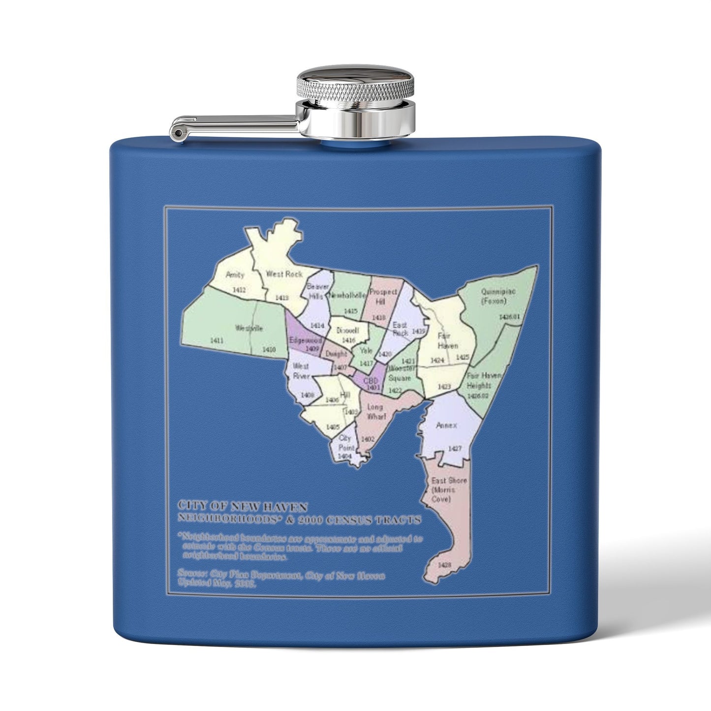 Custom New Haven Neighborhoods Stainless Steel Flask - 6oz