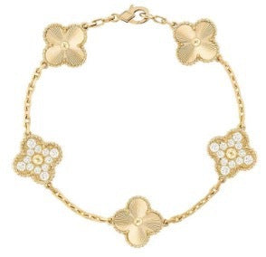 BeatWizards Academy Four leaf clover bracelet women's titanium steel light luxury electroplating 18k gold