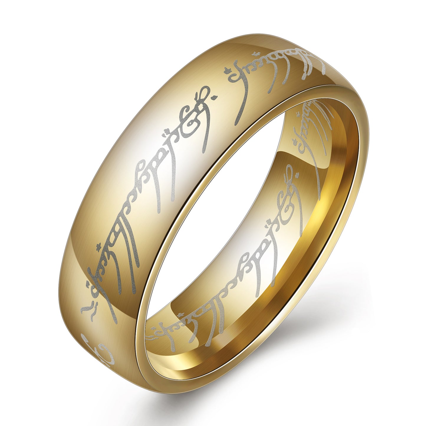 BeatWizard’s Peripheral Laser Arabic font ring The Lord of the Rings stainless steel 6MM ring personality