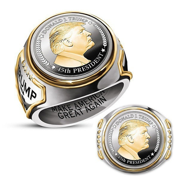 BeatWizards American President Trump Mens Ring Two-color