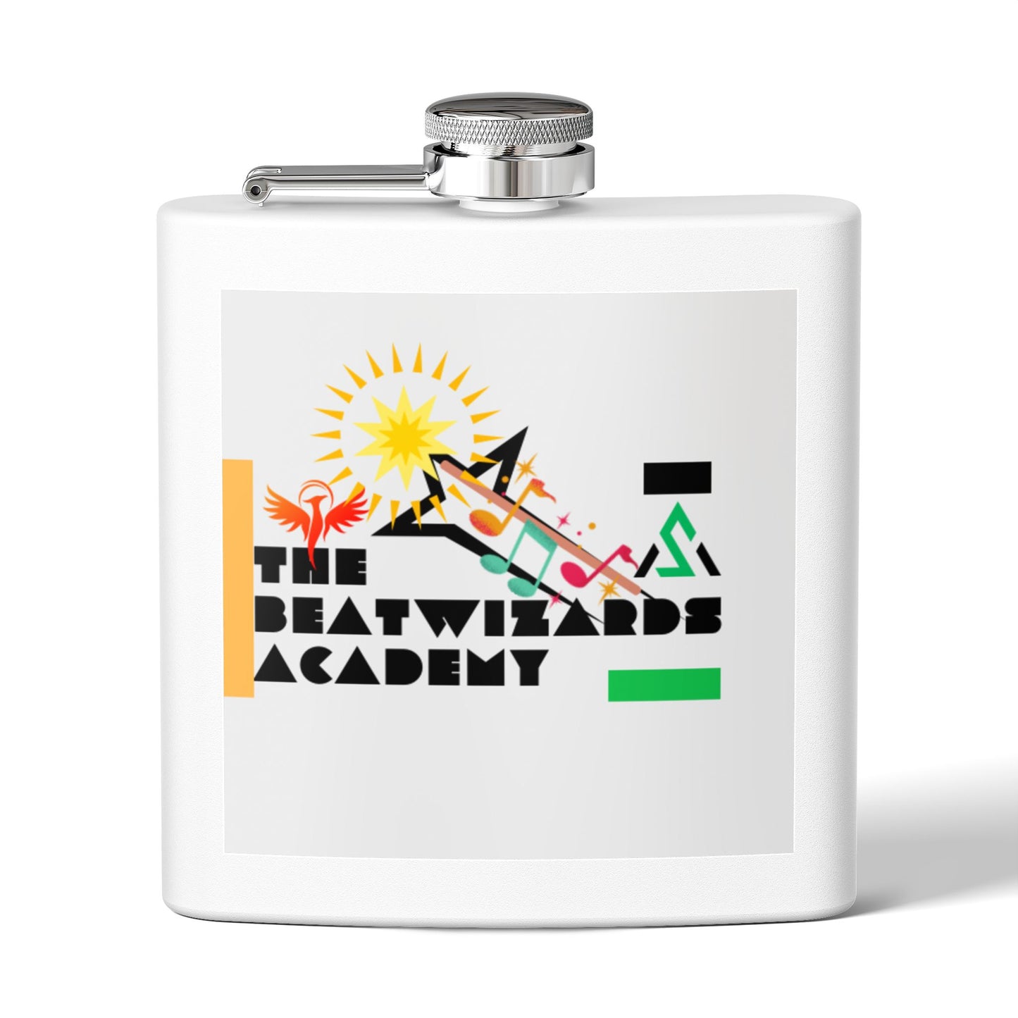 The Beatwizards Academy Stainless Steel Flask - 6oz  | Unique Gift for Music Lovers | Perfect for Parties, Tailgates, and Celebrations