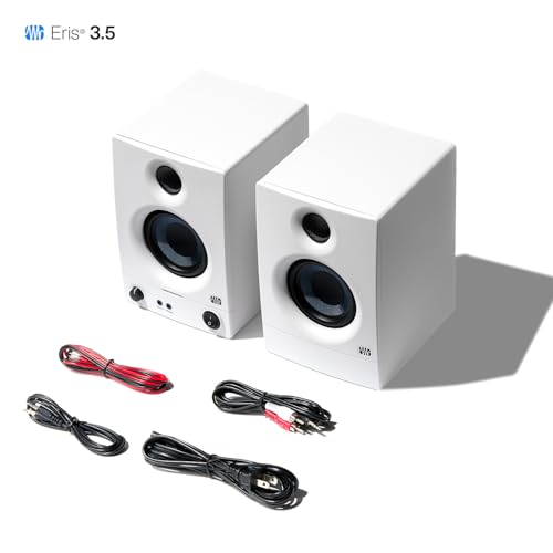 PreSonus Eris 3.5 Studio Monitors, Pair — Powered, Active Monitor Speakers for Near Field Music Production, Desktop Computer, Hi-Fi Audio