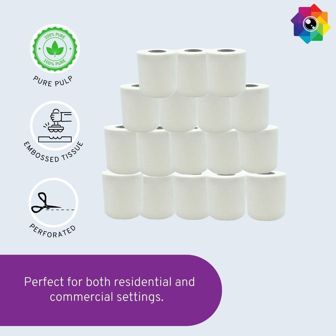 AVG - Rollos de papel de baño de alta calidad, 96 rollos por caja, ultra suaves y fuertes, ideales para uso doméstico y comercial. Cada caja incluye un generoso suministro de 96 rollos