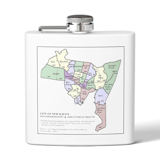 Custom New Haven Neighborhoods Stainless Steel Flask - 6oz