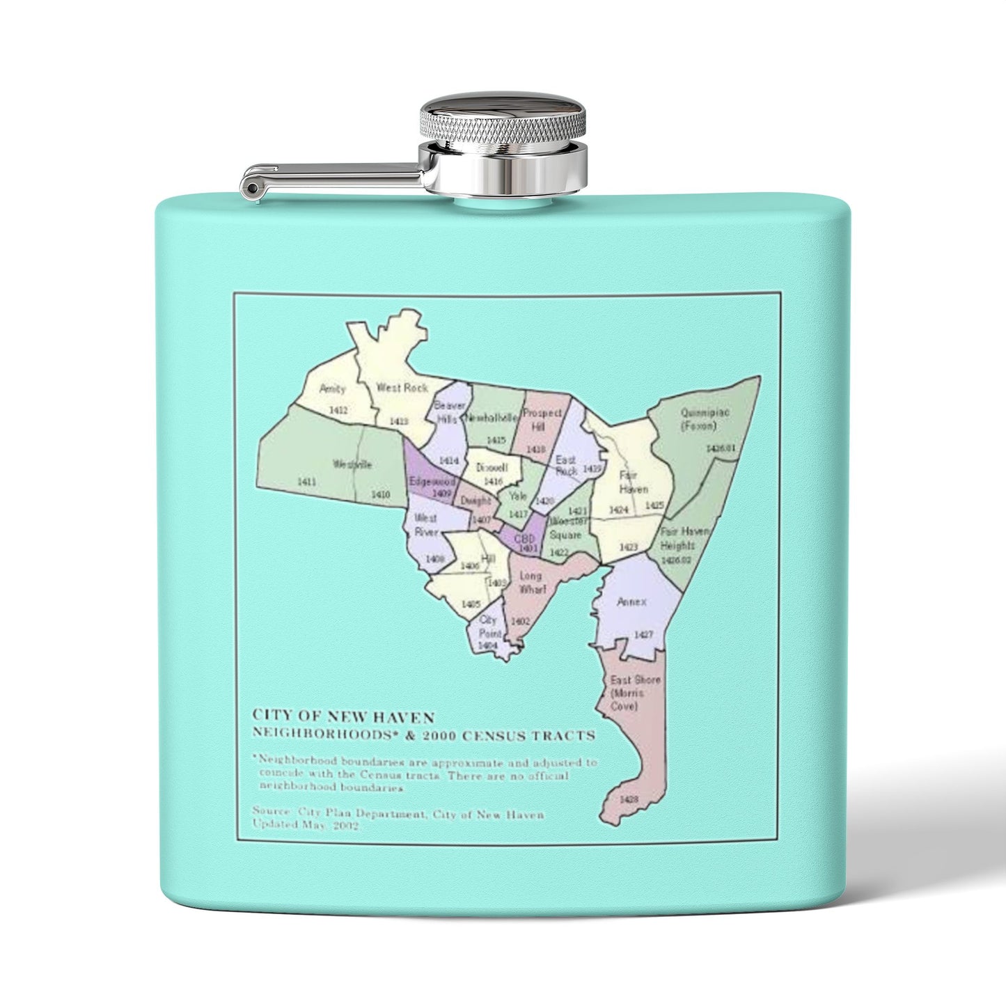 Custom New Haven Neighborhoods Stainless Steel Flask - 6oz