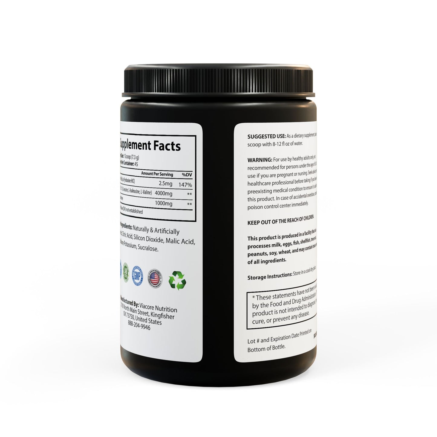 Mama Wali's BCAA Supplement, Watermelon (325g, 11.46oz, 45 servings)