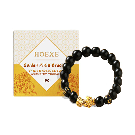 BeatWizard Gold Pixiu Beaded Bracelet Beautiful Meaning Of Male And Female Couples Hand String Elegant Collocation Accessories