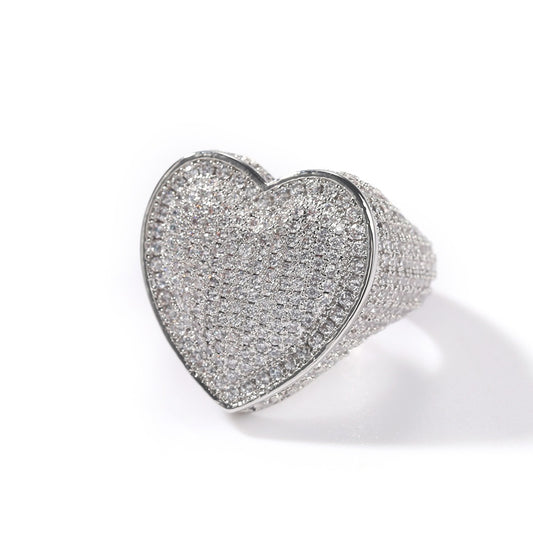 BeatWizards Ring copper set with 3A zircon large heart ring