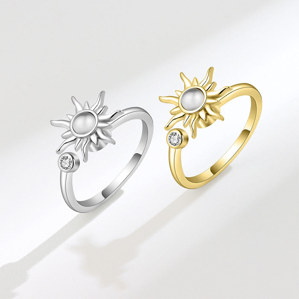 BeatWizards Sunflower Ring Rotating Ring-Female Stress Relieving and Pressure Relieving Ring