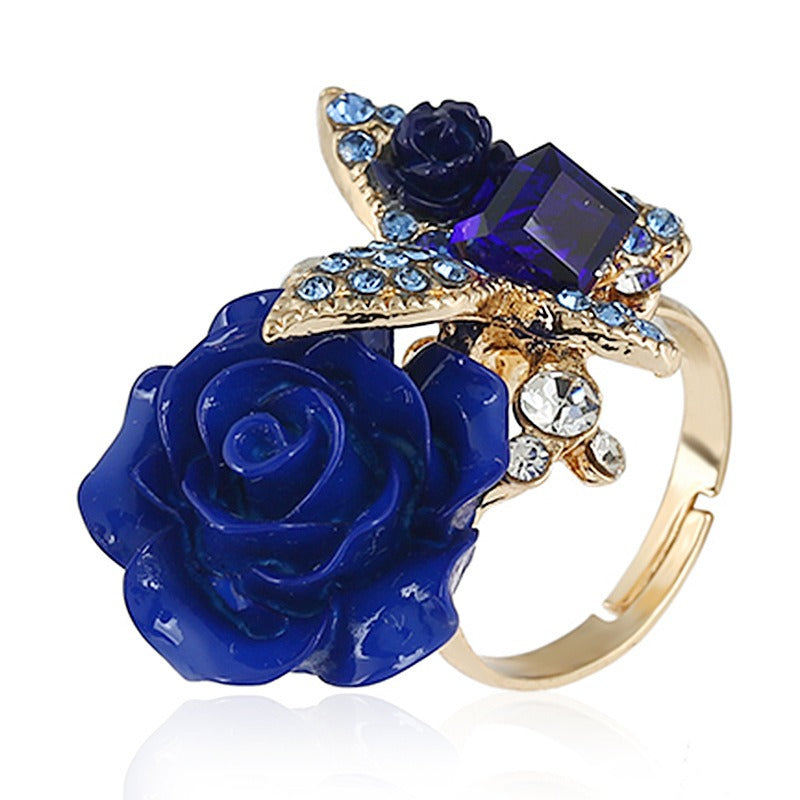 MeetTheDashers-Mrs. Dasher.    Kia Rose Butterfly Charm  Ring Vintage Bohemian Alloy Popular Handpiece