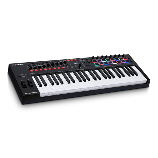 M-Audio Oxygen Pro Mini – 32 Key USB MIDI Keyboard Controller With Beat Pads, MIDI assignable Knobs, Buttons & Faders and Software Suite Included