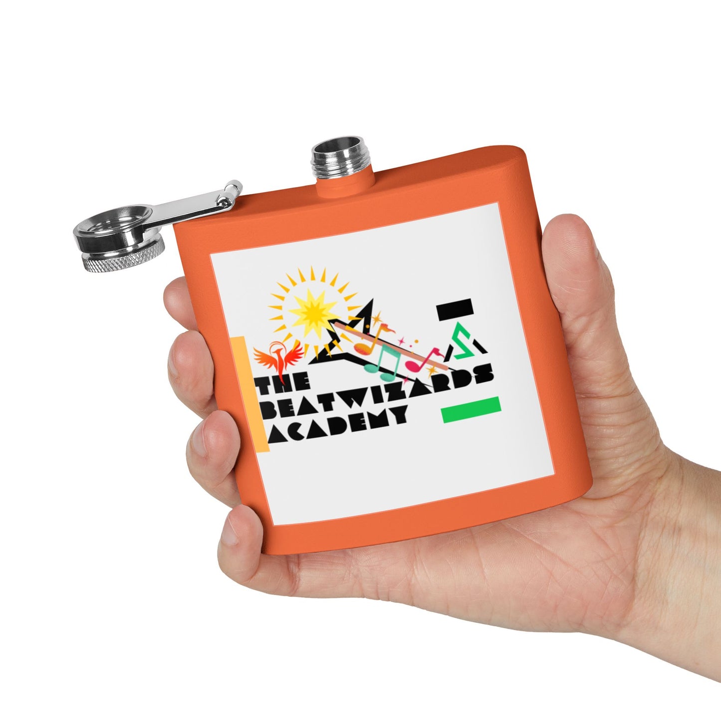 The Beatwizards Academy Stainless Steel Flask - 6oz  | Unique Gift for Music Lovers | Perfect for Parties, Tailgates, and Celebrations