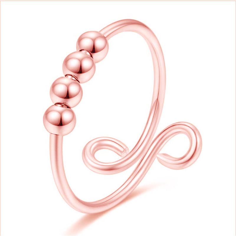 BeatWizards Academy Micro motion bead rotatable round bead ring anxiety bead decompression ring stainless steel open ring