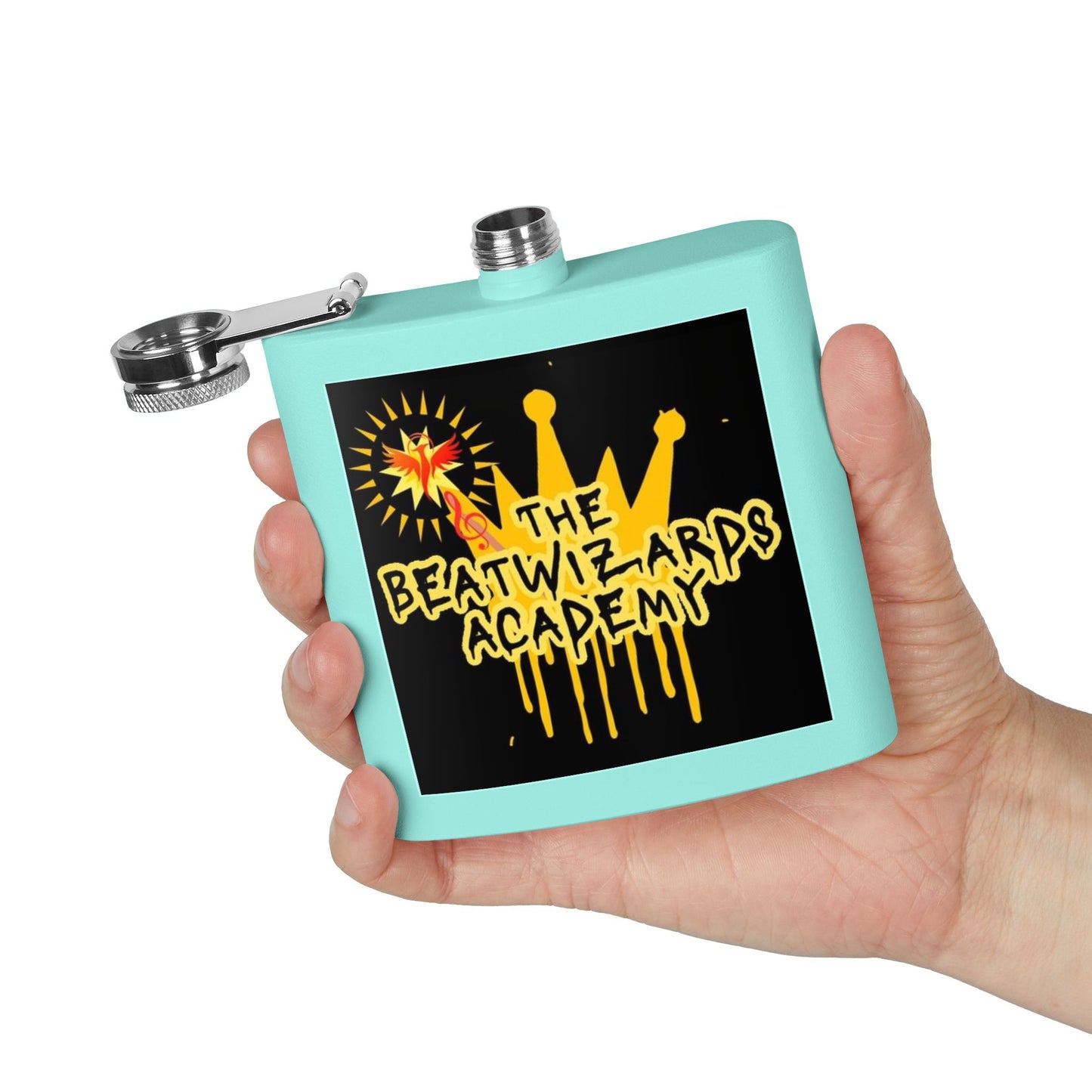 Custom Stainless Steel Flask - The Beatwizards Academy - Perfect for Events and Parties