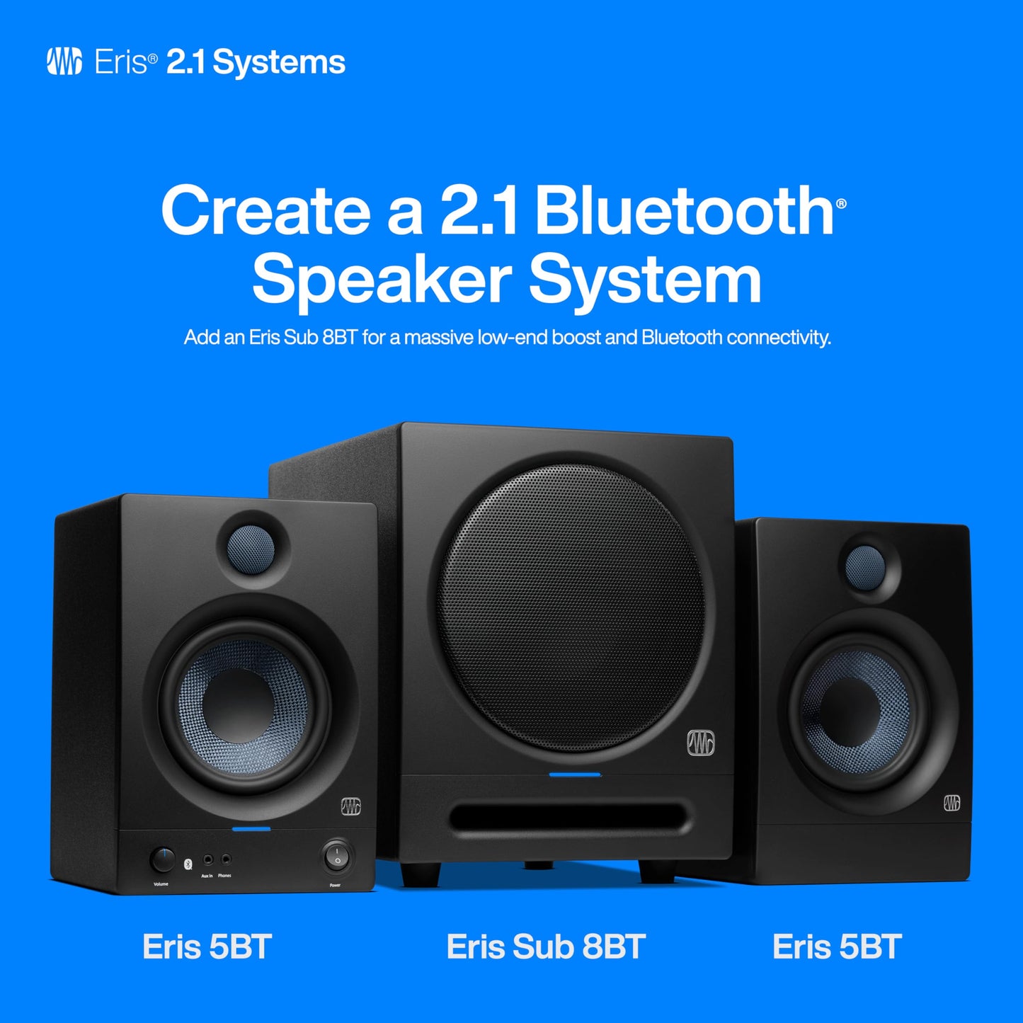 PreSonus Eris 3.5 Studio Monitors, Pair — Powered, Active Monitor Speakers for Near Field Music Production, Desktop Computer, Hi-Fi Audio