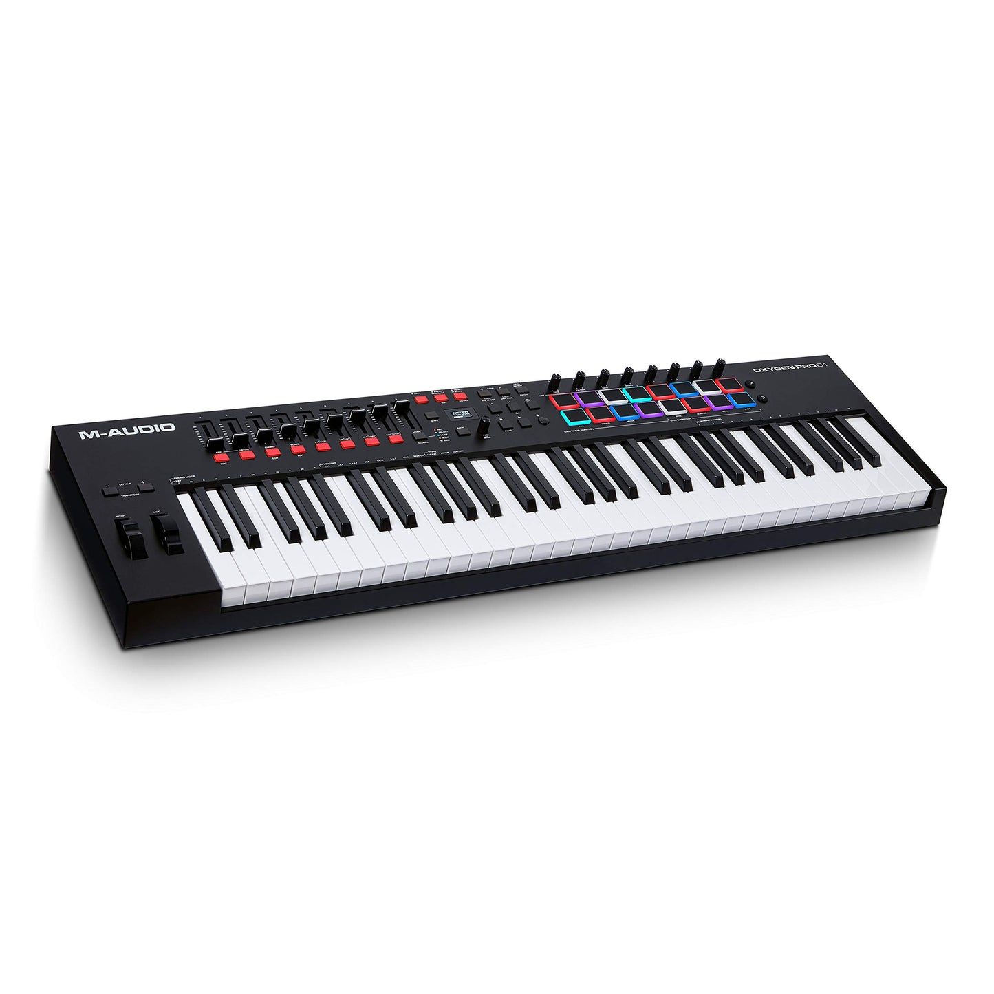M-Audio Oxygen Pro Mini – 32 Key USB MIDI Keyboard Controller With Beat Pads, MIDI assignable Knobs, Buttons & Faders and Software Suite Included