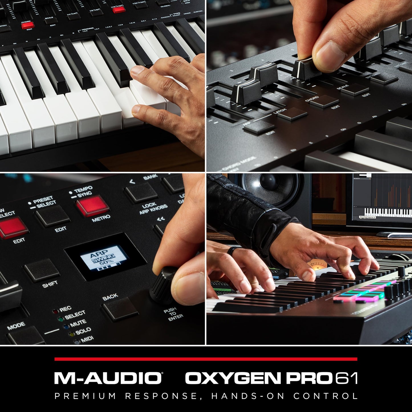 M-Audio Oxygen Pro Mini – 32 Key USB MIDI Keyboard Controller With Beat Pads, MIDI assignable Knobs, Buttons & Faders and Software Suite Included