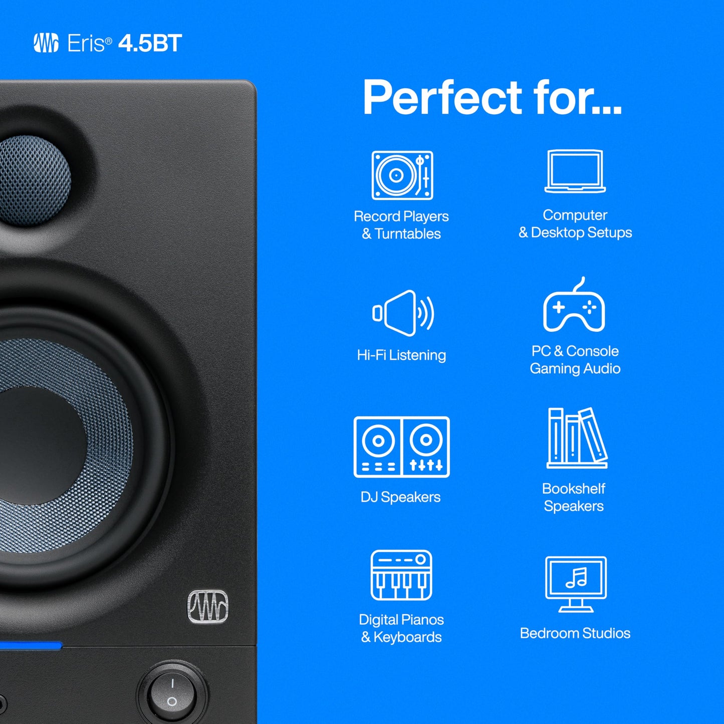 PreSonus Eris 3.5 Studio Monitors, Pair — Powered, Active Monitor Speakers for Near Field Music Production, Desktop Computer, Hi-Fi Audio