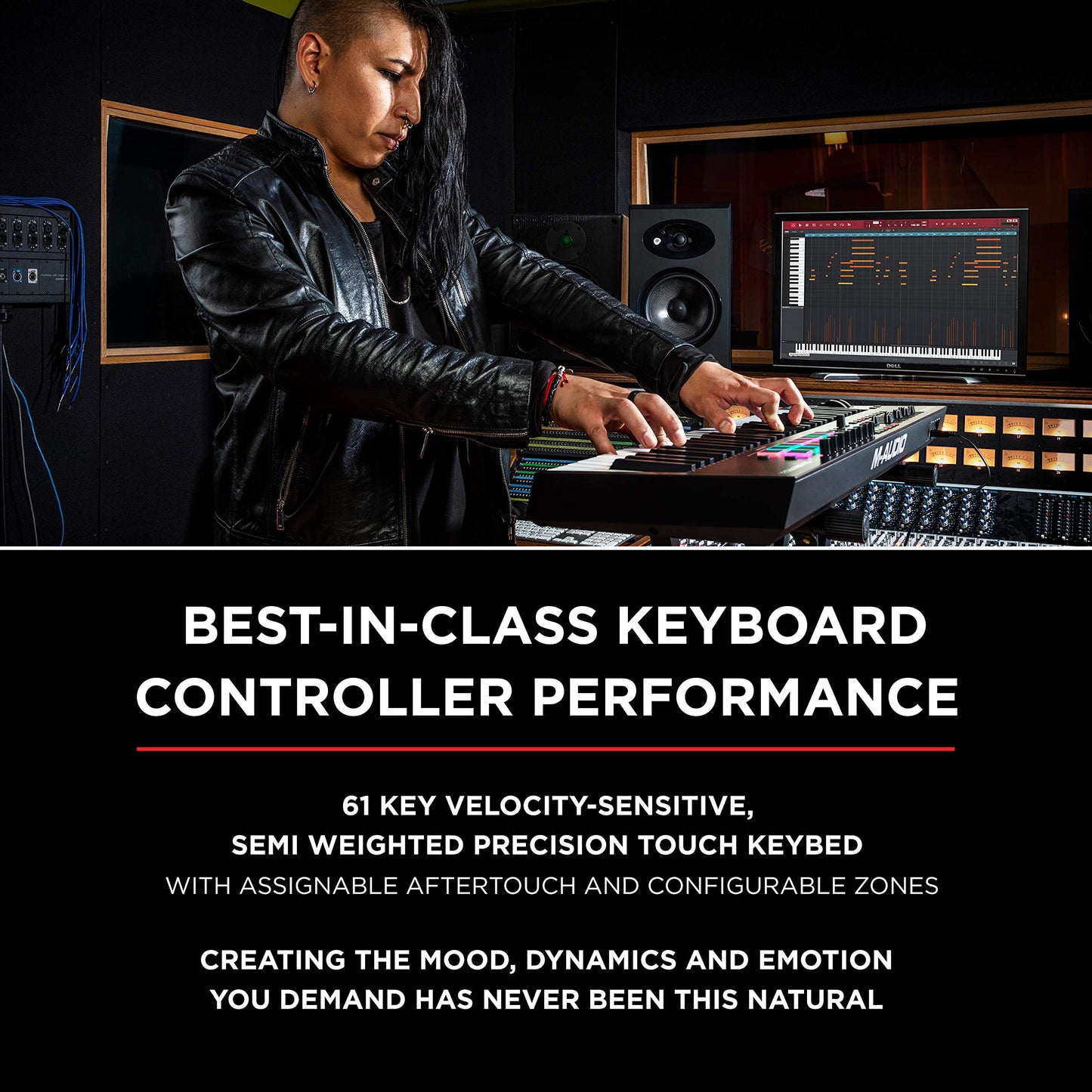 M-Audio Oxygen Pro Mini – 32 Key USB MIDI Keyboard Controller With Beat Pads, MIDI assignable Knobs, Buttons & Faders and Software Suite Included