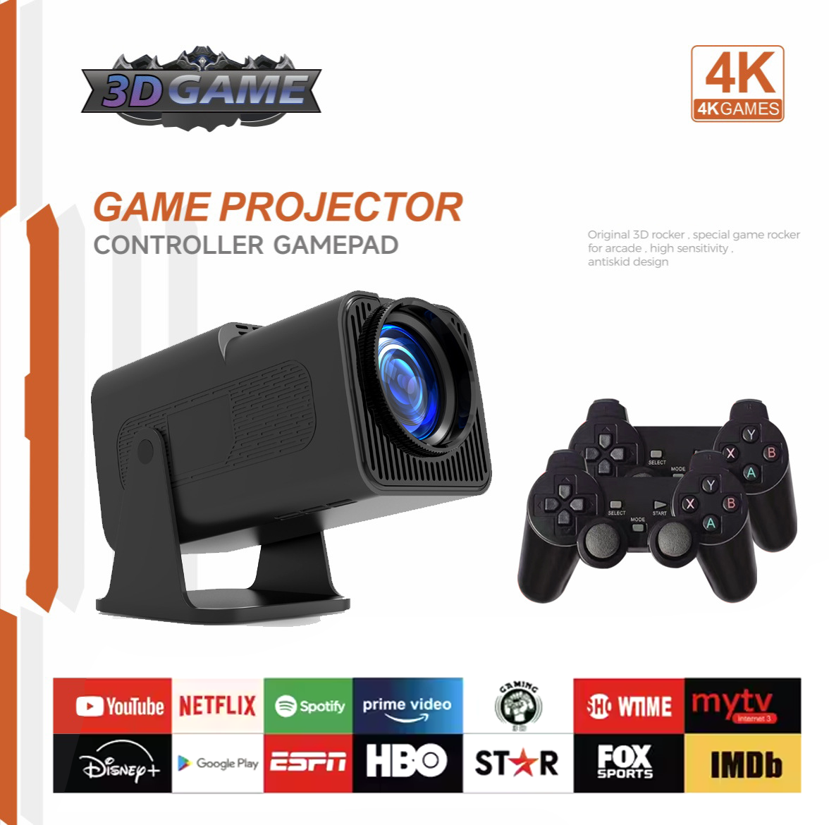 BeatWizards Academy Mp3 Games 32Gb F600 Projector Draagbare Draadloze 4K Full Hd Video Lcd 1080P Home Android 180 Graden Pk Hy320 Outdoor Projector
