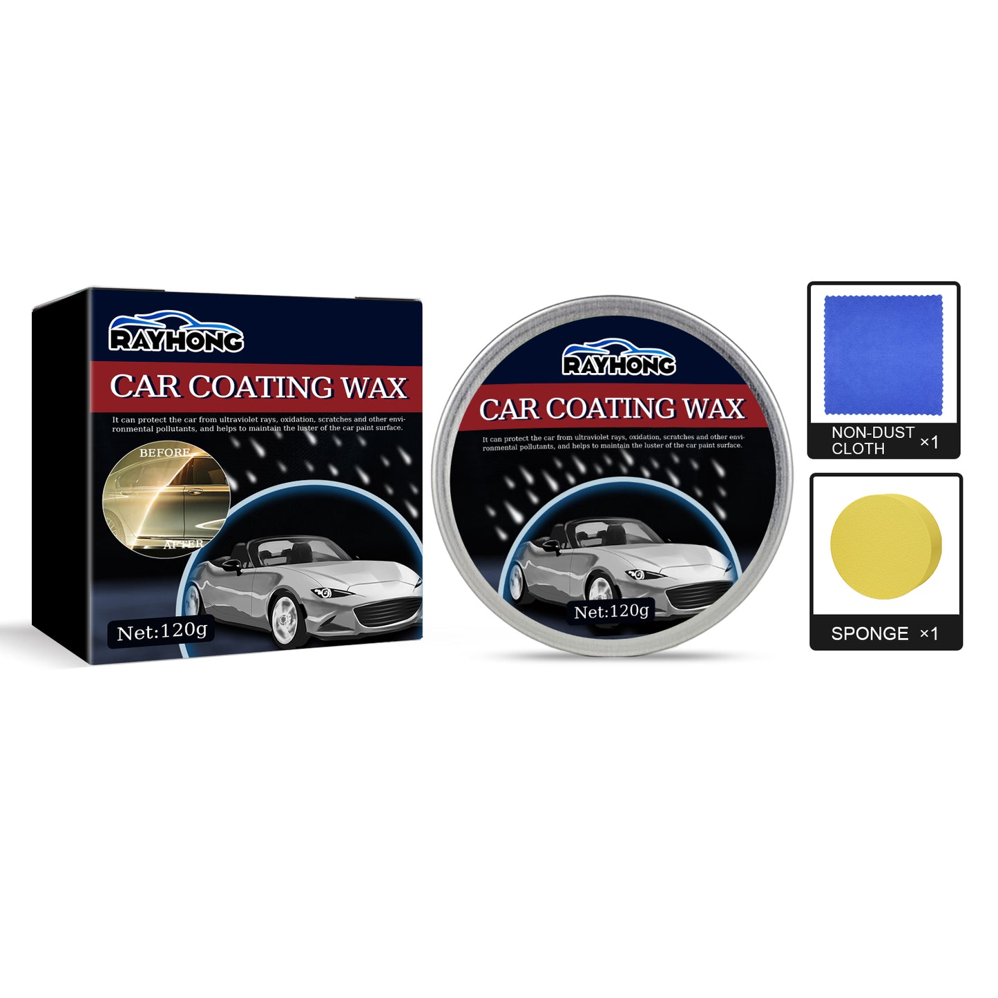 Rayhong Car Coating Wax, Car Paint Coating Crystal Seal Glaze Coating Dust And Light Protection Wax Coating Wax