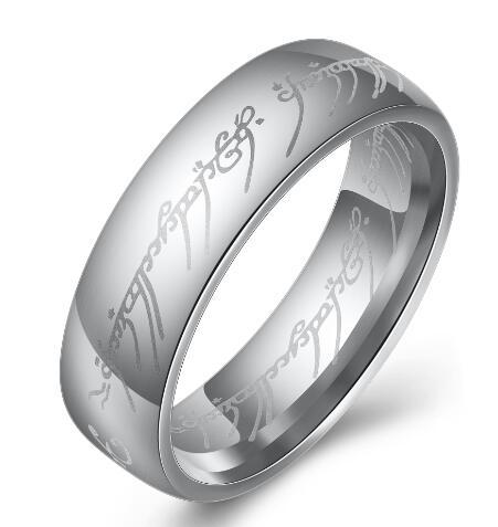 BeatWizard’s Peripheral Laser Arabic font ring The Lord of the Rings stainless steel 6MM ring personality