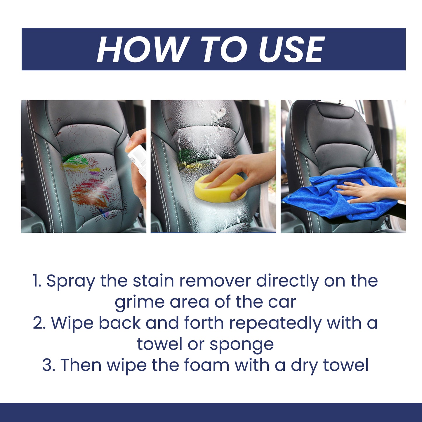 Rayhong Car Stain Remover, Interior Seat Instrument Panel Cleaning Quick Decontamination Maintenance Refurbishment