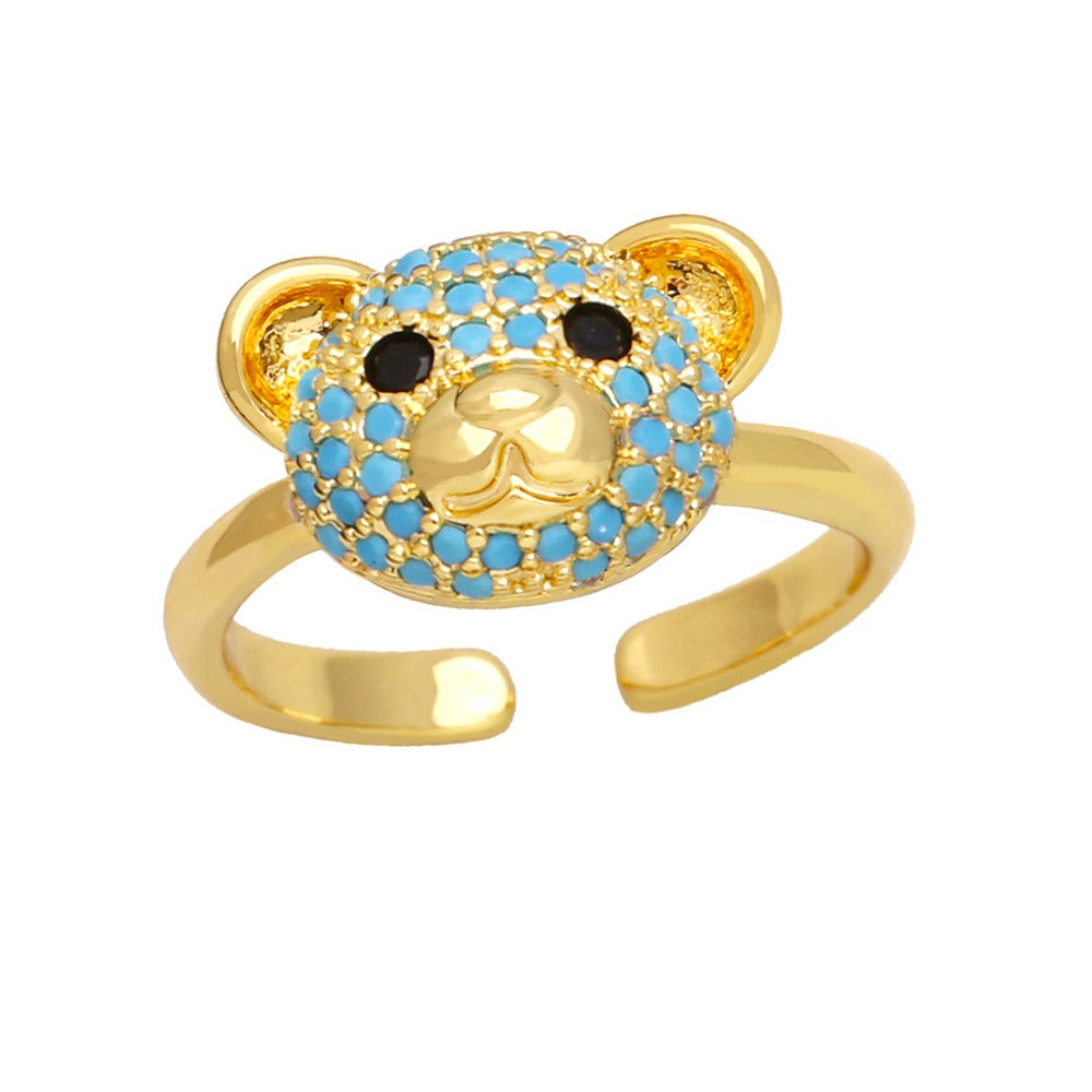 BeatWizards Simple sweet cute BeatWizard bear ring female open ring