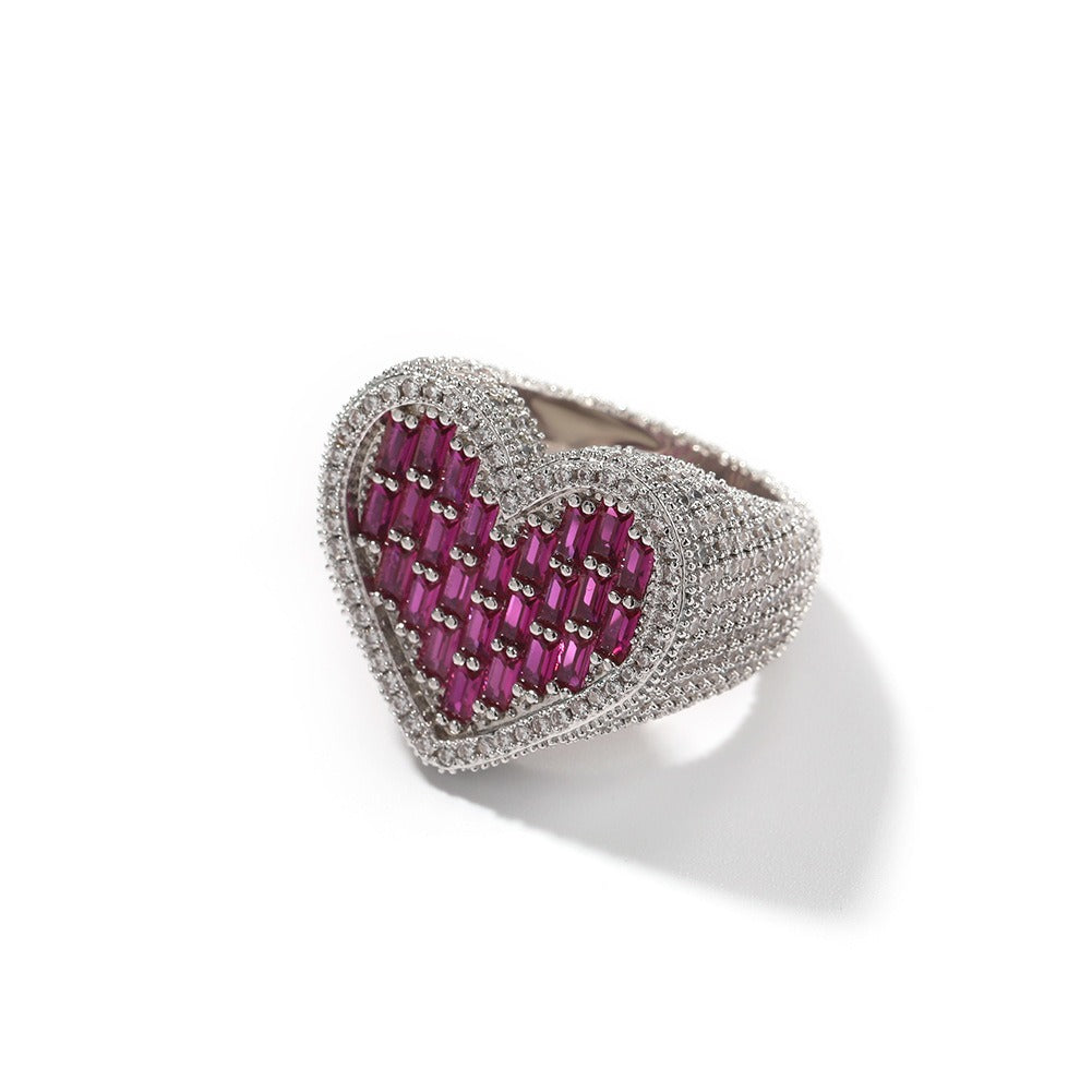 BeatWizards high-end feeling rings, T-shaped love zircon