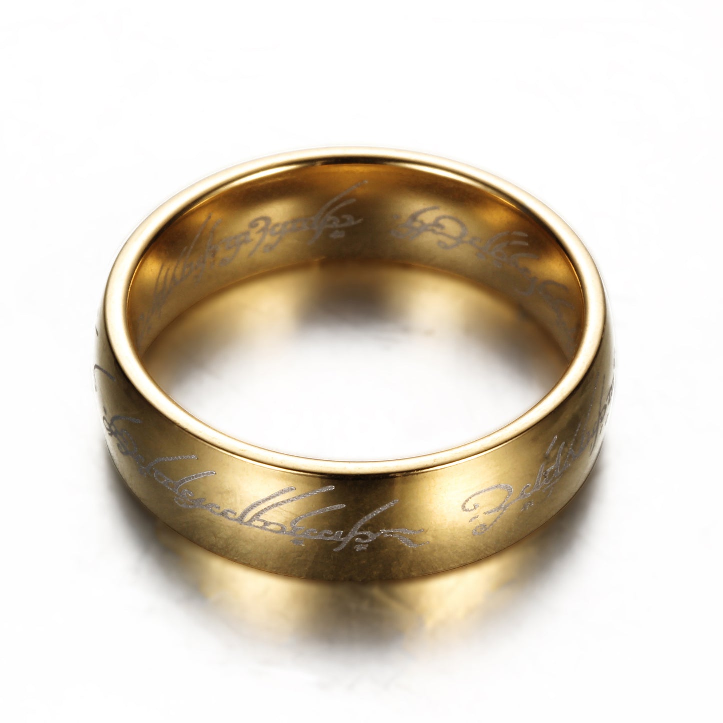 BeatWizard’s Peripheral Laser Arabic font ring The Lord of the Rings stainless steel 6MM ring personality