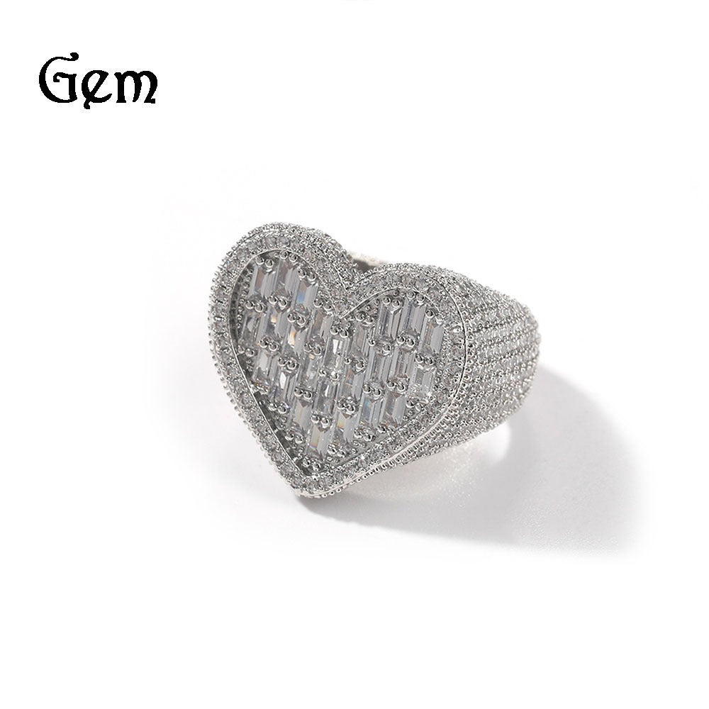 BeatWizards high-end feeling rings, T-shaped love zircon