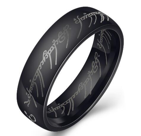 BeatWizard’s Peripheral Laser Arabic font ring The Lord of the Rings stainless steel 6MM ring personality