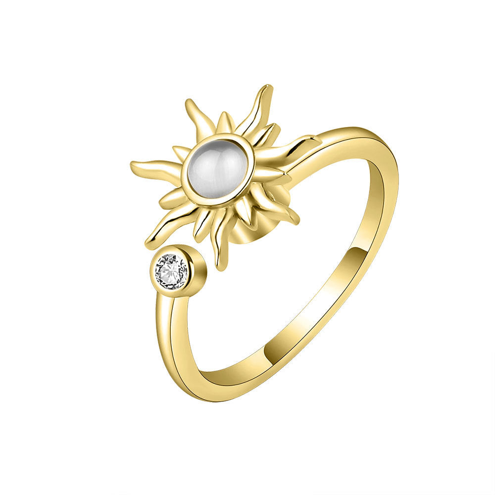 BeatWizards Sunflower Ring Rotating Ring-Female Stress Relieving and Pressure Relieving Ring