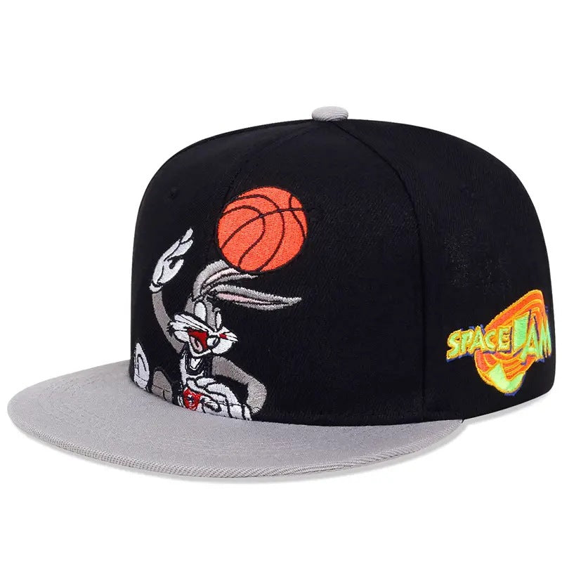 BeatWizards flat brimmed hat rabbit embroidery street dance baseball cap sports basketball sun hat