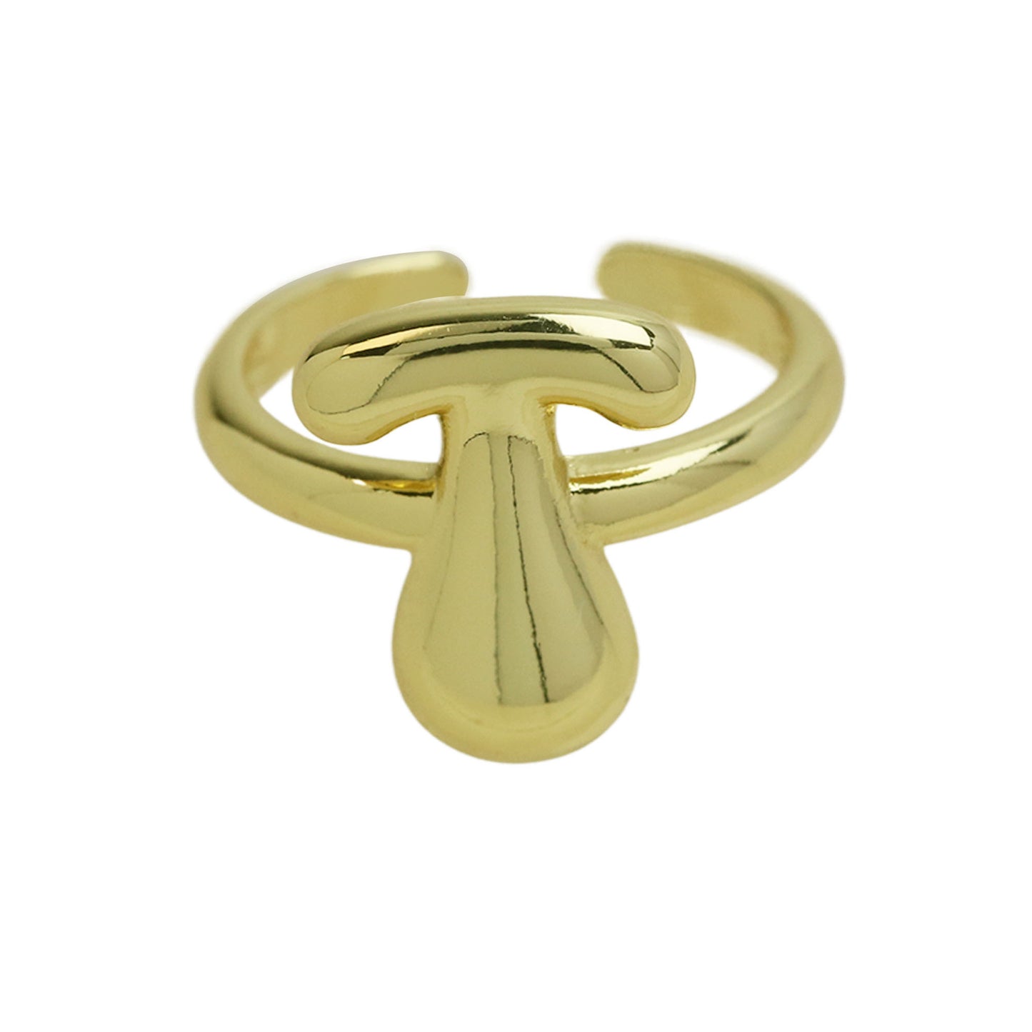 BeatWizards Golden smooth bubble balloon bubble cute chubby 26 letter ring