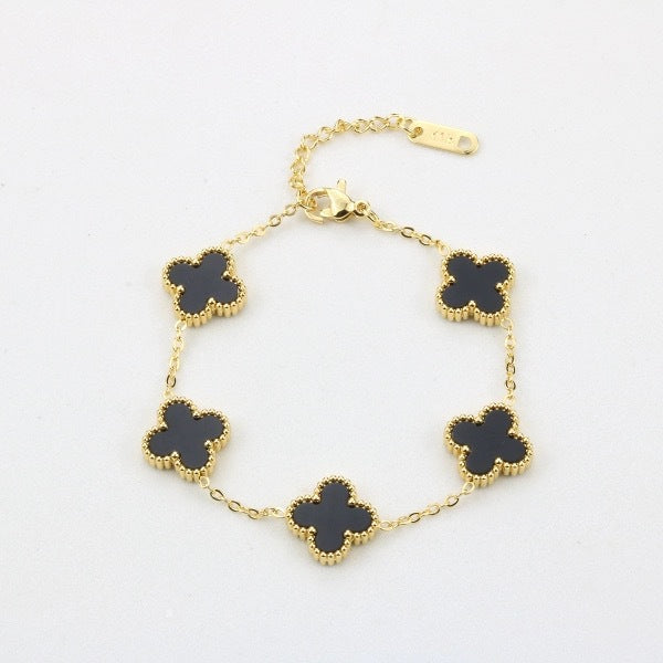 BeatWizards Academy Four leaf clover bracelet women's titanium steel light luxury electroplating 18k gold