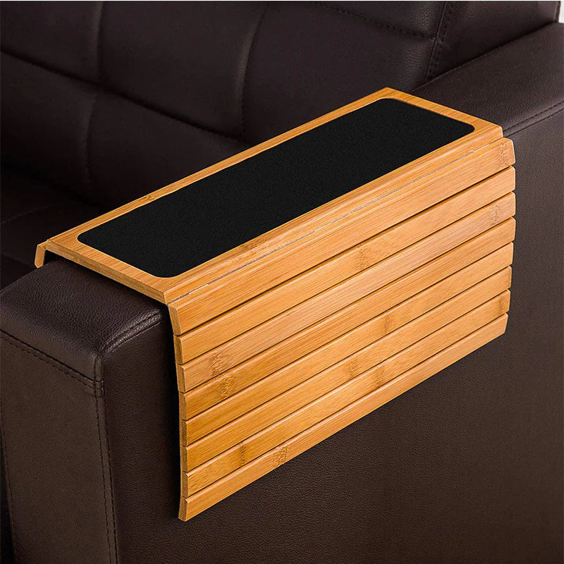 BeatWizards Wooden Sofa Tray with Phone Holder